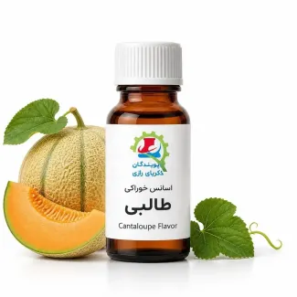 اسانس خوراکی طالبی پویندگان زکریای رازی در بطری شیشهای کهربایی قطرهچکاندار
