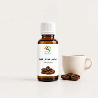 اسانس خوراکی قهوه پویندگان زکریای رازی در بطری شیشه‌ای کهربایی قطره‌چکان‌دار
